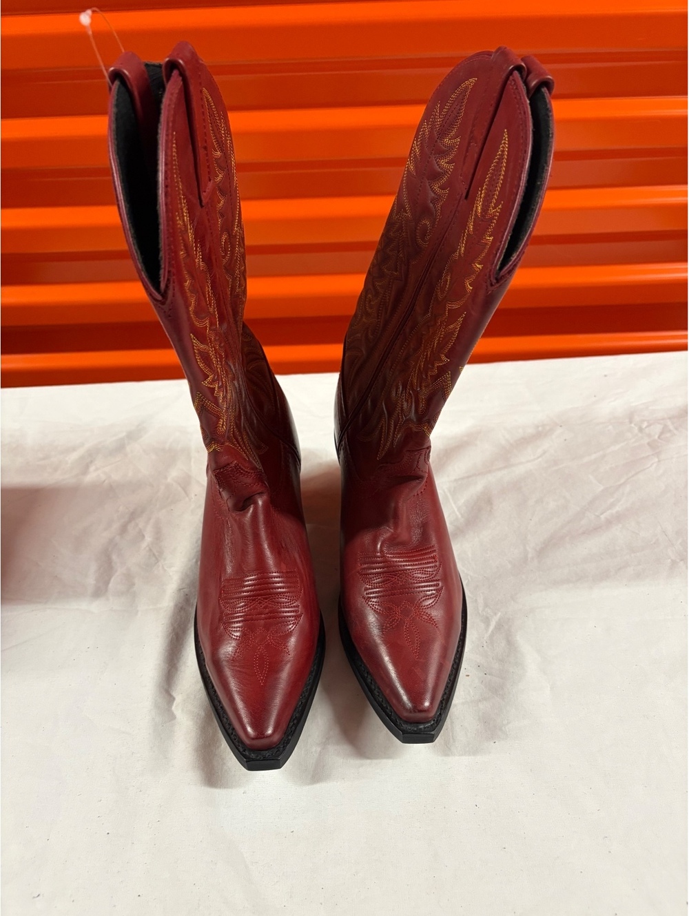 Laredo Women's Red Leather Western Cowboy Boots Size 7M